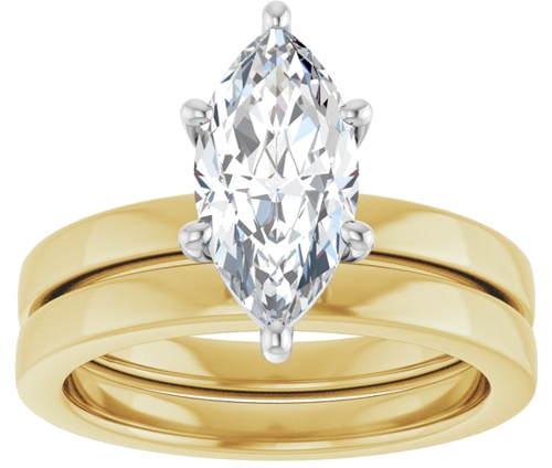 Sužadėtuvių Žiedas „Solitaire“ 14k yellow/white gold Marquise 12mm x 6mm (8)