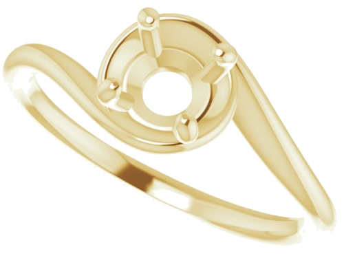 14K Yellow 5.8 mm Round Engagement Ring Mounting (5)
