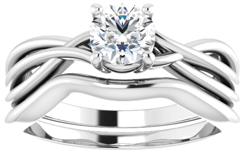 Sužadėtuvių Žiedas „Solitaire“ 14k white gold Round 5.2mm (8)
