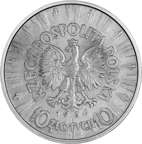 10 злоти Йозеф Пилсудски (1934-1939) Полша сребърна монета (2)