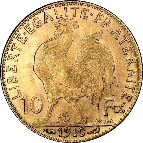 10 Frankų Mariana 1899-1914 auksinė moneta Prancūzijos Respublika (2)