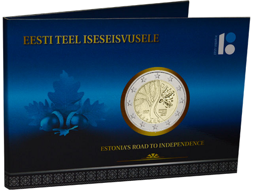 2017 Estija Nepriklausomybė 2 eurų BU moneta kortelėje (1)