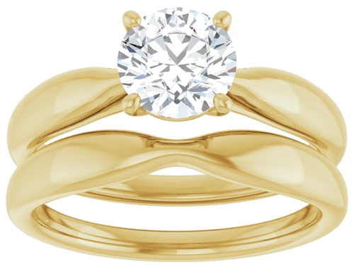 14K Yellow  6.5 mm Round Solitaire Engagement Ring Mounting (8)