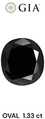 1.33 carat Fancy Black-VVS2 Natūralus Oval Deimantas (1)
