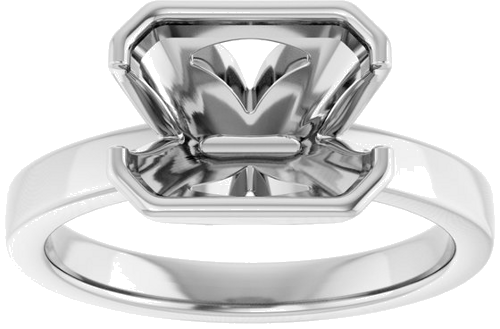 Sužadėtuvių Žiedas „Half-Bezel Solitaire“ 950 Platinos Emerald 9mm x 7mm (3)