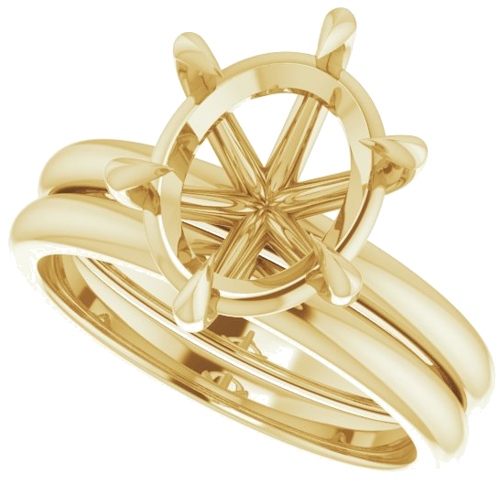 Sužadėtuvių Žiedas „Claw-Prong“ 14k yellow gold Oval 11mm x 9mm (10)