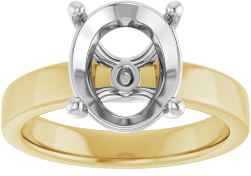 Sužadėtuvių Žiedas „Solitaire“ 18k yellow/white gold Oval 11mm x 9mm (2)