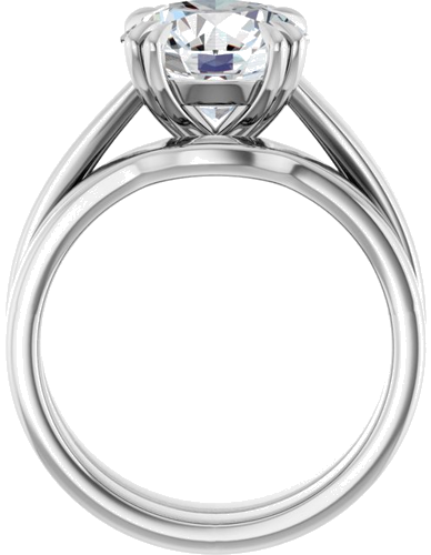 Sužadėtuvių Žiedas „Double Claw-Prong Solitaire“ 14k white gold Round 9.4mm (7)