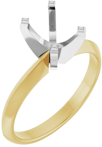 Sužadėtuvių Žiedas „Lightweight Solitaire“ 14k yellow/white gold Elongated Cushion 8mm x 6mm (1)