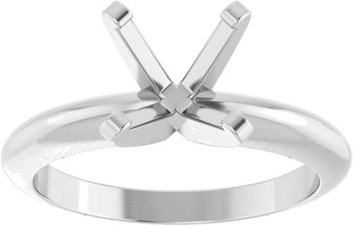 14K White 7.6 mm Round Solitaire Engagement Ring Mounting (3)