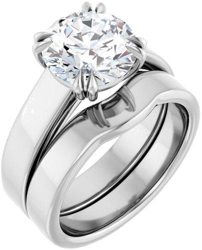 Sužadėtuvių Žiedas „Double Claw-Prong Solitaire“ 14k white gold Round 9mm (6)