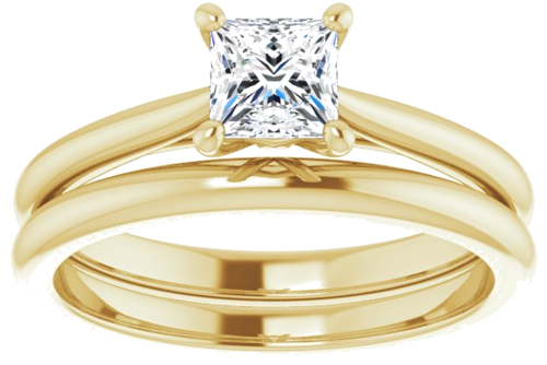 Sužadėtuvių Žiedas „Solitaire“ 14k yellow gold Square 4.5mm (8)