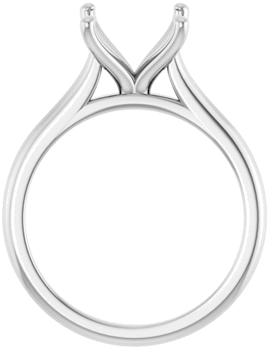 14K White 7 mm Square Solitaire Engagement Ring Mounting (2)