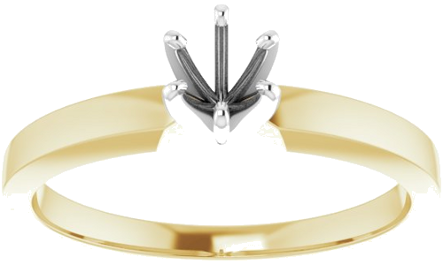 Sužadėtuvių Žiedas „Solitaire“ 14k yellow/white gold Round 4mm x 4.1mm (3)