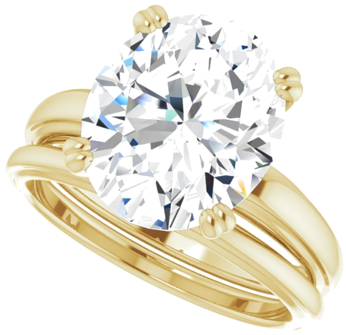 Sužadėtuvių Žiedas „Solitaire“ 417 Geltonojo Aukso Oval 12mm x 10mm (10)