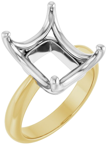 Sužadėtuvių Žiedas „Solitaire Crown-Inspired“ 14k yellow/white gold Emerald 13mm x 11mm (1)