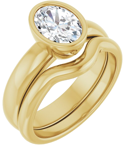 Sužadėtuvių Žiedas „Bezel-Set Solitaire“ 14k yellow gold Oval 8mm x 6mm (6)