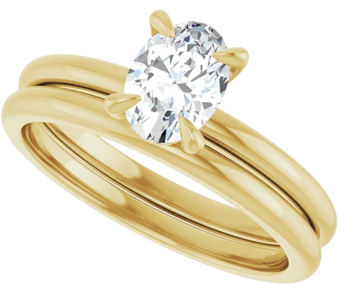14K Yellow  7x5 mm Oval Solitaire Engagement Ring Mounting (10)