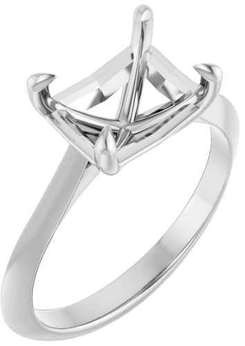 Platinum 9x7 mm Emerald Solitaire Engagement Ring Mounting (1)