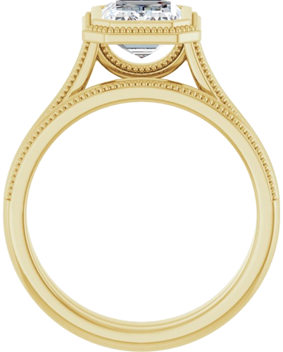 14K Yellow 8x6 mm Emerald Solitaire Engagement Ring Mounting (7)