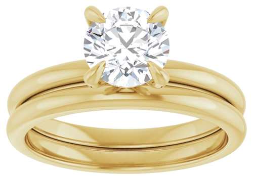 Sužadėtuvių Žiedas „Solitaire“ 10k yellow gold Round 6.5mm (8)