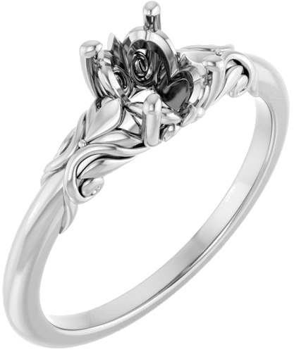 Sužadėtuvių Žiedas „Solitaire“ 585 Baltojo Aukso Oval 7mm x 5mm (1)