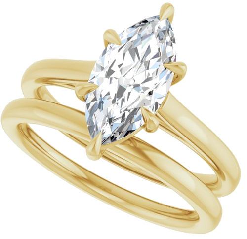 Sužadėtuvių Žiedas „Claw-Pong“ 14k yellow gold Marquise 12mm x 6mm (10)
