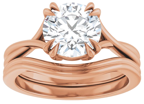 Sužadėtuvių Žiedas „Double Claw-Prong Solitaire Criss-Cross“ 14k rose gold Round 8mm (8)