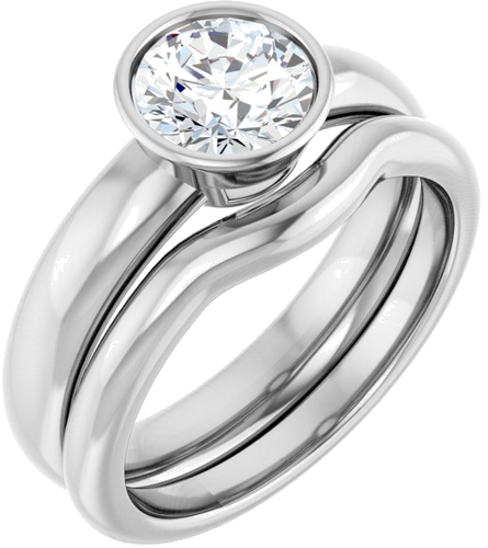 14K White 6.5 mm Round Engagement Ring Mounting (6)