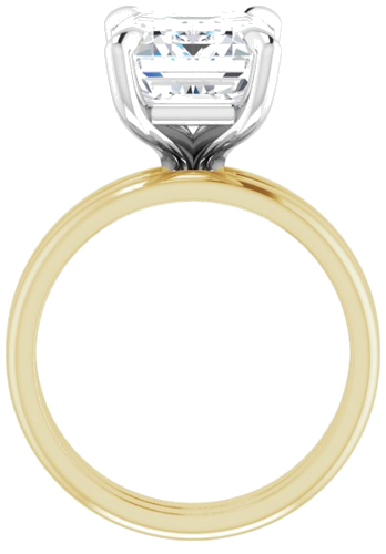 Sužadėtuvių Žiedas „Solitaire“ 585 Geltonojo Aukso Ir 950 Platinos Emerald 11mm x 9mm (7)