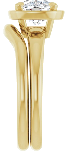 Sužadėtuvių Žiedas „Claw-Prong Solitaire Bezel-Style“ 14k yellow gold Elongated Cushion 9mm x 7mm (9)