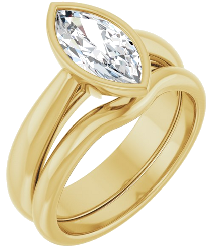 Sužadėtuvių Žiedas „Bezel-Set Solitaire“ 14k yellow gold Marquise 11mm x 5.5mm (6)
