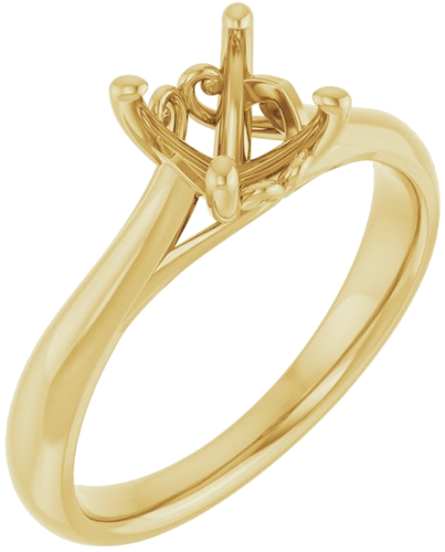 14K Yellow  6.5 mm Round Solitaire Engagement Ring Mounting (1)