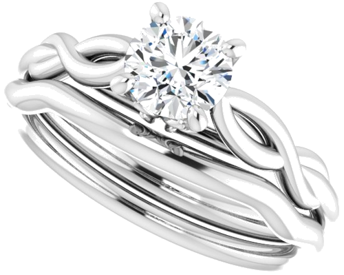Sužadėtuvių Žiedas „Solitaire Sculptural“ 14k white gold Round 5.5mm (10)