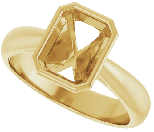Sužadėtuvių Žiedas „Bezel-Set Solitaire“ 14k yellow gold Emerald 8mm x 6mm (5)