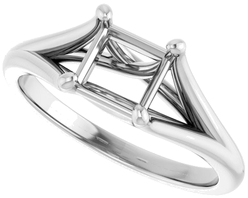 Sužadėtuvių Žiedas „Solitaire“ 585 Baltojo Aukso Square 5.5mm (5)