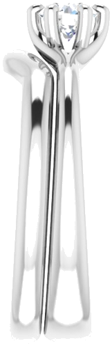 Sužadėtuvių Žiedas „Solitaire“ 14k white gold Round 4.4mm (9)