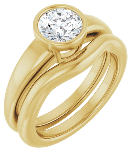 Sužadėtuvių Žiedas „Bezel-Set Solitaire“ 14k yellow gold Round 6.5mm (6)