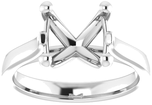 Platinum 9.4 mm Round Engagement Ring Mounting (3)