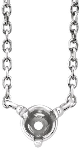 14K White 4 mm Round 3-Prong Claw Basket 16-18  Necklace Mounting (4)