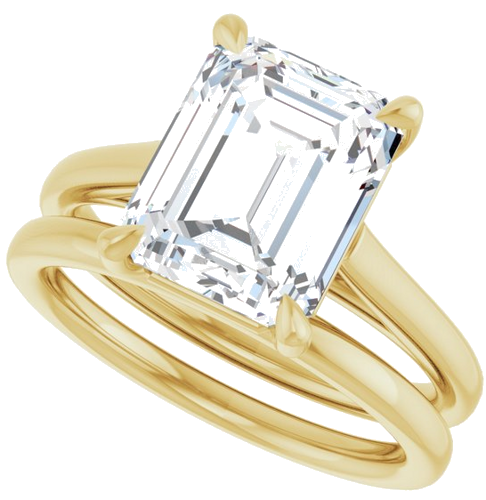 Sužadėtuvių Žiedas „Claw-Pong“ 14k yellow gold Emerald 10mm x 8mm (10)