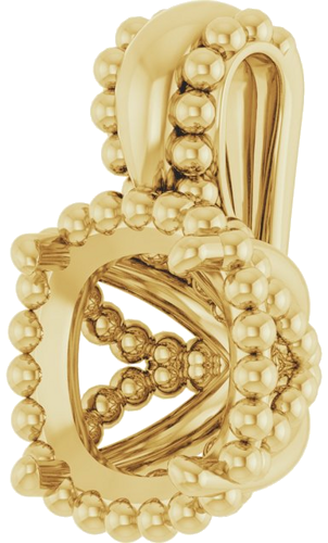 Pakabukas „Beaded“ 14k yellow gold Cushion 5mm (2)