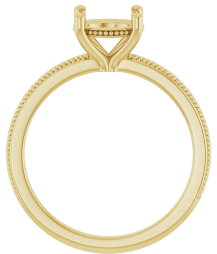 Sužadėtuvių Žiedas „Solitaire Milgrain“ 14k yellow gold Round 7.4mm (2)