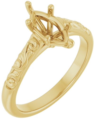 Sužadėtuvių Žiedas „Solitaire“ 14k yellow gold Marquise 10mm x 5mm (1)