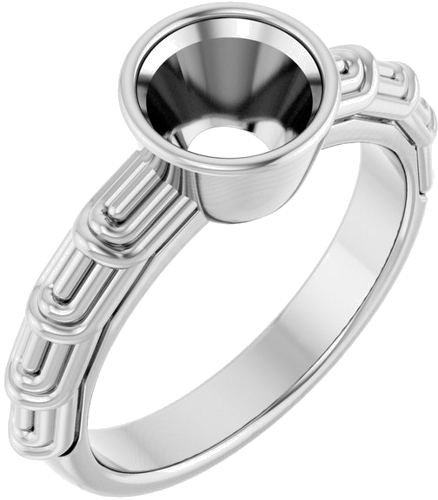 Sužadėtuvių Žiedas „Solitaire“ 585 Baltojo Aukso Round 7.4mm (1)