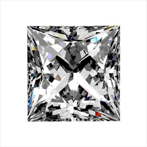 0.53 carat E-SI2 Natūralus Princess Deimantas (1)
