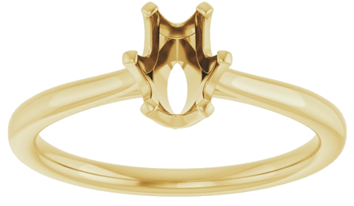 Sužadėtuvių Žiedas „Solitaire“ 585 Geltonojo Aukso Oval 7mm x 5mm (3)