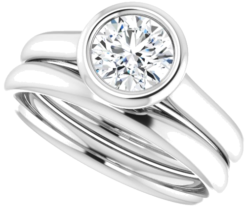 Sužadėtuvių Žiedas „Bezel-Set Solitaire“ 950 Platinos Round 6mm (10)