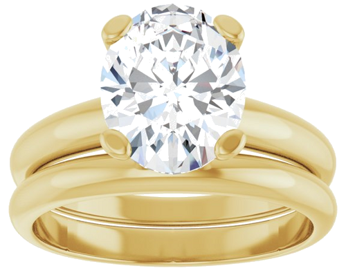 Sužadėtuvių Žiedas „Solitaire“ 585 Geltonojo Aukso Oval 10mm x 8mm (8)