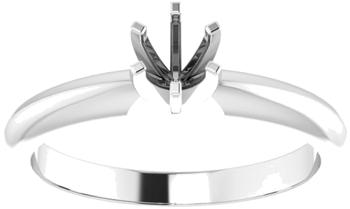 14K White 4-4.1 mm Round 6-Prong Solitaire Ring Mounting (3)